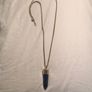 Kendra Scott navy blue and gold drop necklace